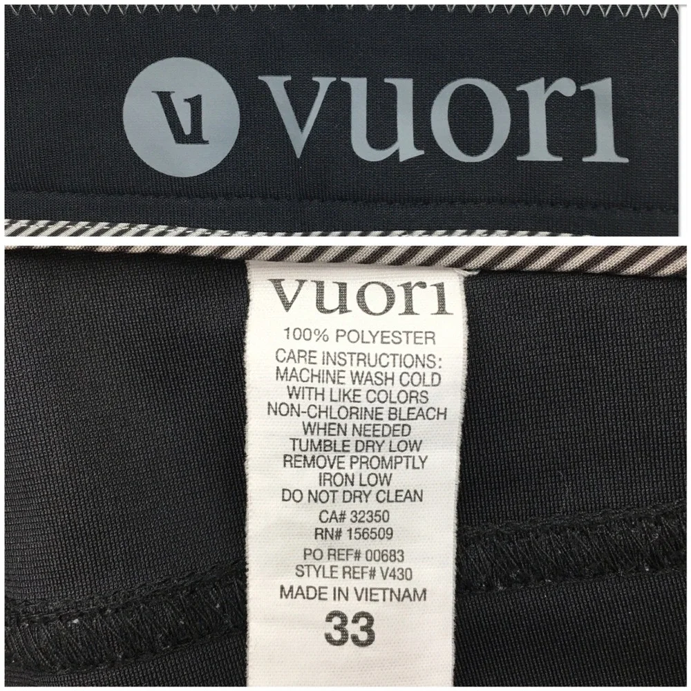 Vuori Men Black Meta Pant Performance Trousers Chino Style Size 33